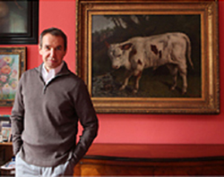 Jeff Koons et le taureau de Courbet © Tony Cenicola/The New York Times